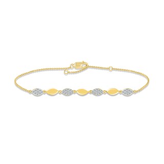 Diamond Butterfly Bracelet 1/15 ct tw Round-cut 10K Yellow Gold 7.5