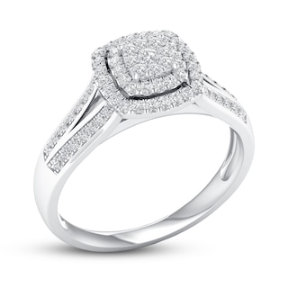 Diamond Engagement Ring 1 3 Ct Tw Round Cut 10k White Gold Kay