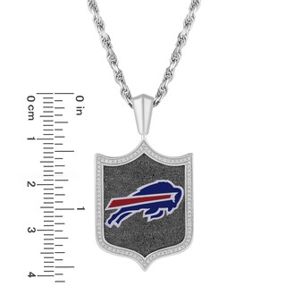 True Fans Buffalo Bills 1/20 CT. T.W. Diamond Helmet Necklace in