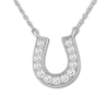 Thumbnail Image 1 of Diamond Horseshoe Necklace 1/15 ct tw Round-cut 10K White Gold 18&quot;