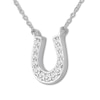 Thumbnail Image 3 of Diamond Horseshoe Necklace 1/15 ct tw Round-cut 10K White Gold 18&quot;