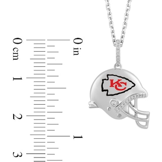 True Fans Kansas City Chiefs Diamond Accent Football Necklace in Sterling  Silver