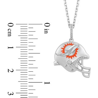 True Fans™ NFL Miami Dolphins Diamond Accent Football Pendant in