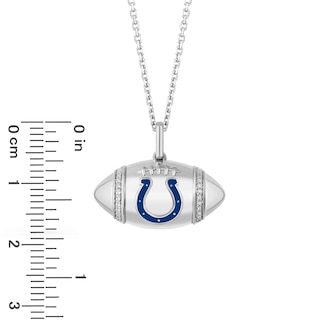 True Fans New York Jets Diamond Accent Football Necklace in