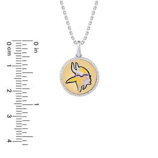 True Fans™ NFL Chicago Bears 1/10 CT. T.W. Diamond Enamel Disc Pendant in  Sterling Silver and 10K Gold