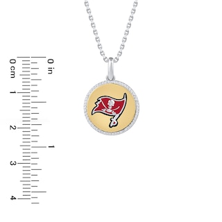 True Fans Baltimore Ravens 1/10 CT. T.W. Diamond Enamel Disc Necklace in  Sterling Silver and 10K Yellow Gold