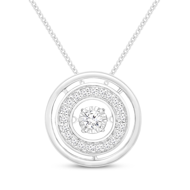 Main Image 1 of Unstoppable Love Diamond Circles Necklace 1/5 ct tw Sterling Silver 18&quot;