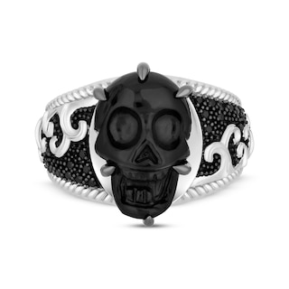 Disney Treasures Pirates of The Caribbean Diamond Skull Ring 1/10 ct tw Sterling Silver