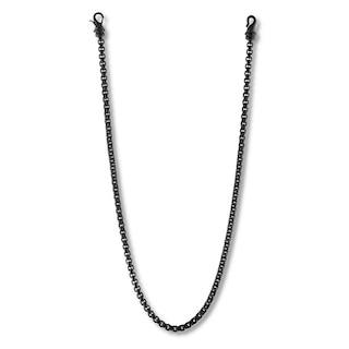 Solid Wheat Chain Necklace 3mm Black Ion-Plated Stainless Steel 20