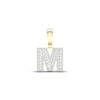 Thumbnail Image 0 of Diamond M Initial Charm 3/4 ct tw Baguette & Round-cut 10K Yellow Gold