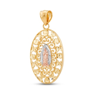 Mary Diamond-cut Medallion Charm 14K Yellow Gold