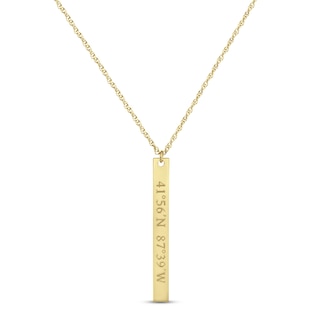 Mens Initial Necklace  Bold Vertical Bar Pendant – OurCoordinates