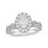 Thumbnail Image 1 of Neil Lane Artistry Oval-Cut Lab-Grown Diamond Halo Twist Engagement Ring 1-3/4 ct tw 14K White Gold