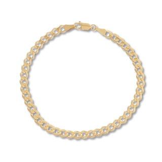 Hollow Franco Chain Bracelet 14K Yellow Gold 8.5