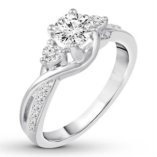 1ct Three Stone Diamond Engagement Womens Anniversary Ring 14K Yellow Gold