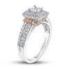 Thumbnail Image 1 of Adrianna Papell Diamond Engagement Ring 1 ct tw Princess, Baguette & Round-cut 14K Two-Tone Gold