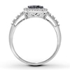 Thumbnail Image 1 of Black Diamond Ring Princess-Cut 10K White Gold