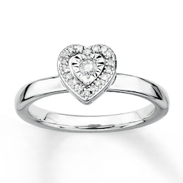 Stackable Diamond Promise Ring 1/8 ct tw Diamonds Sterling Silver