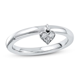 Stackable Ring 1/20 ct tw Diamonds Sterling Silver