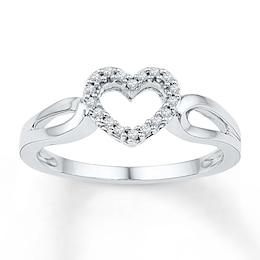 Diamond Heart Promise Ring 1/15 ct tw Sterling Silver