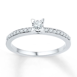 Diamond Star Promise Ring 1/6 ct tw 10K White Gold