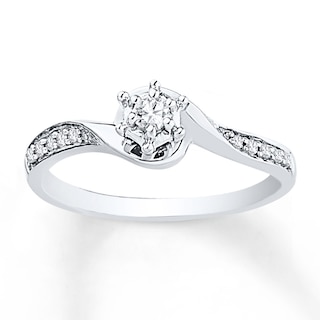 Diamond Promise Ring 1/6 ct tw Round-cut 10K White Gold