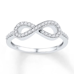 Diamond Infinity Ring 1/5 ct tw Round-cut Sterling Silver