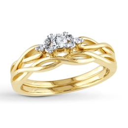 Diamond Bridal Set 1/6 ct tw Round-cut 10K Yellow Gold