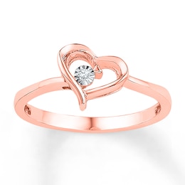 Diamond Accent Heart Promise Ring 10K Rose Gold