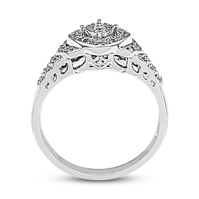 Main Image 2 of Diamond Promise Ring 1/4 ct tw Round-cut Sterling Silver