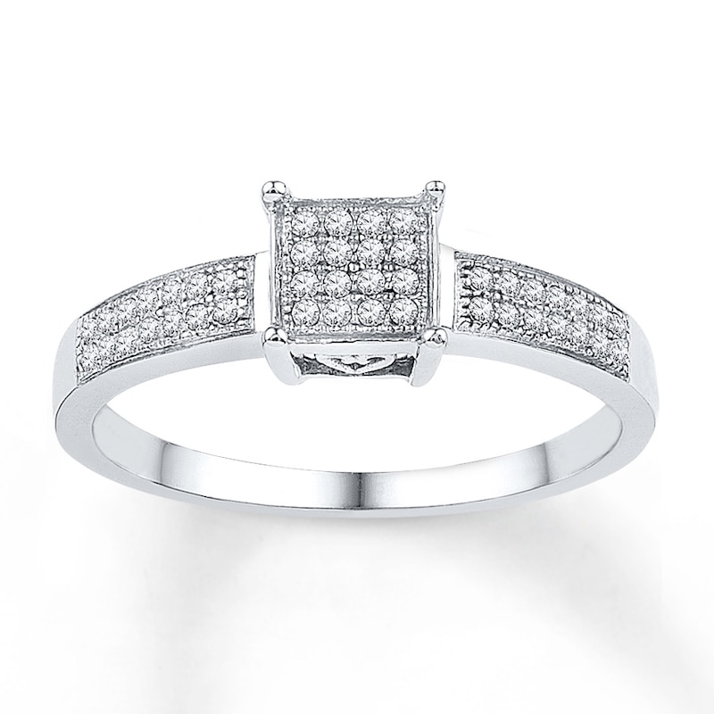 Main Image 1 of Diamond Promise Ring 1/6 ct tw Round-cut Sterling Silver