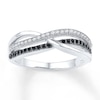 Thumbnail Image 0 of Black/White Diamond Ring 1/5 ct tw 10K White Gold