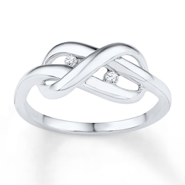 Infinity Knot Ring 1/20 ct tw Diamonds Sterling Silver