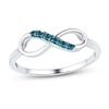 Thumbnail Image 1 of Infinity Symbol Ring 1/20 ct tw Blue Diamonds 10K White Gold