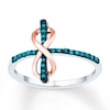 Thumbnail Image 1 of Infinity/Cross Ring 1/10 cttw Diamonds Sterling Silver & 10K Rose Gold