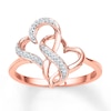 Thumbnail Image 0 of Diamond Heart Ring 1/15 ct tw Round-cut 10K Rose Gold