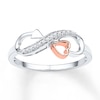 Thumbnail Image 1 of Infinity Ring 1/20 ct tw Diamonds Sterling Silver & 10K Rose Gold