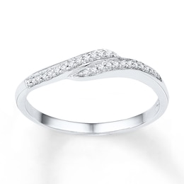 Diamond Ring 1/10 ct tw Round-cut 10K White Gold