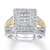 Thumbnail Image 1 of Diamond Ring 5/8 ct tw Princess/Round 14K Two-Tone Gold