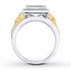 Thumbnail Image 2 of Diamond Ring 5/8 ct tw Princess/Round 14K Two-Tone Gold