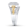 Thumbnail Image 3 of Diamond Ring 5/8 ct tw Princess/Round 14K Two-Tone Gold