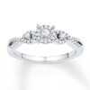 Thumbnail Image 1 of Diamond Three-Stone Promise Ring 1/4 ct tw 10K White Gold