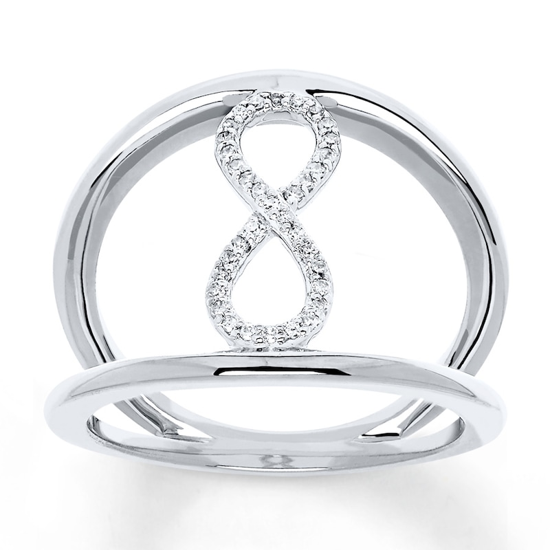 Infinity Ring 1/10 ct tw Diamonds Sterling Silver
