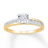 Thumbnail Image 0 of Diamond Asymmetric Promise Ring 1/2 ct tw 10K Yellow Gold