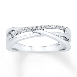 Diamond Midi Ring 1/20 ct tw Round-cut 10K White Gold