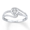 Thumbnail Image 1 of Heart Promise Ring 1/10 ct tw Diamonds 10K White Gold