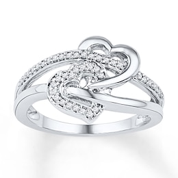 Diamond Heart Promise Ring 1/6 ct tw 10K White Gold