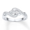 Thumbnail Image 1 of Diamond Bypass Promise Ring 1/10 ct tw 10K White Gold