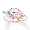 Thumbnail Image 0 of Diamond Turtle Ring 1/20 carat tw Sterling Silver & 10K Rose Gold