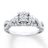 Thumbnail Image 1 of Diamond Ring 1/6 ct tw Princess-cut Sterling Silver